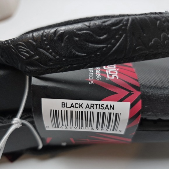 New Women's Flojos Memory Foam Flip Flops Black Size 7 #0389 - Picture 4 of 6